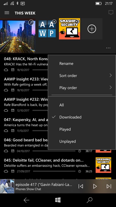 Screenshot, MyPodcasts