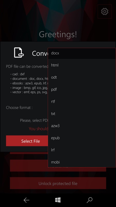 Screenshot, PDF Conversion Tool