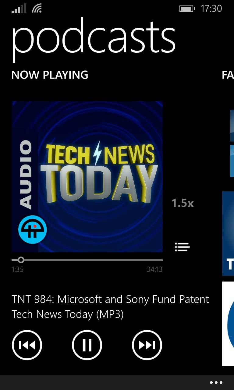 Screenshot, Podcasts from Windows Phone 8.1