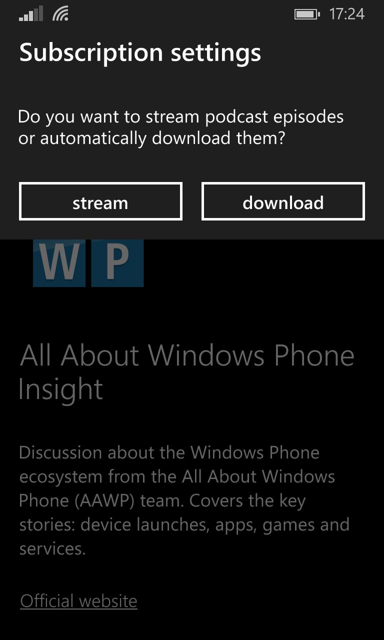 Screenshot, Podcasts from Windows Phone 8.1