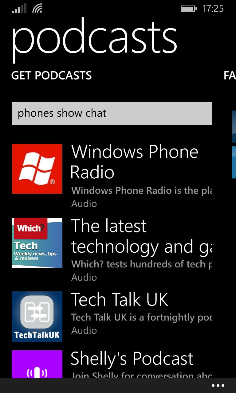 Screenshot, Podcasts from Windows Phone 8.1