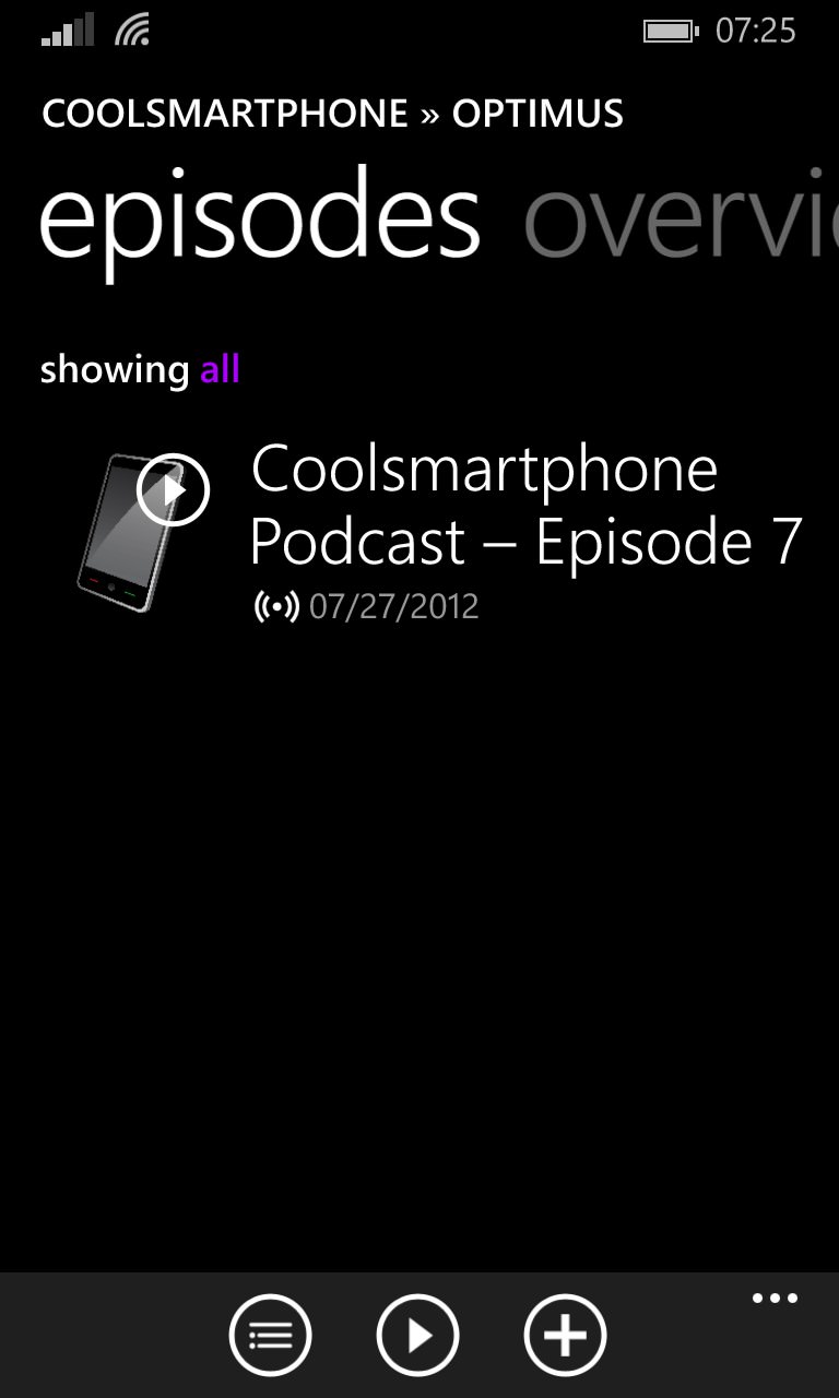 Screenshot, Podcasts from Windows Phone 8.1