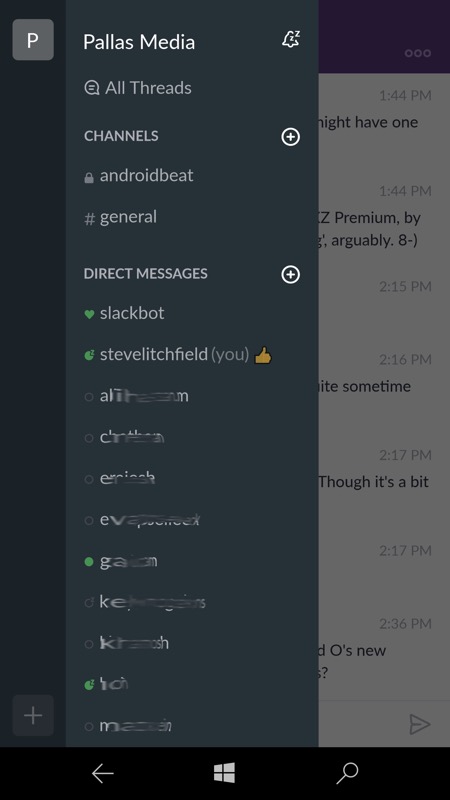 Slack screenshot