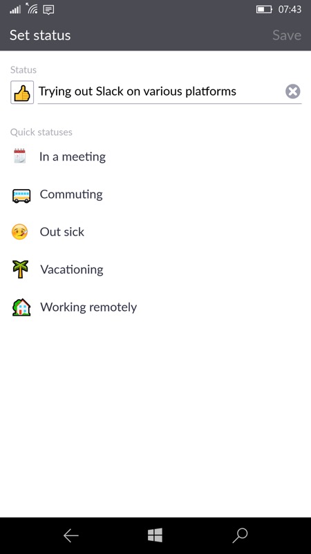 Slack screenshot