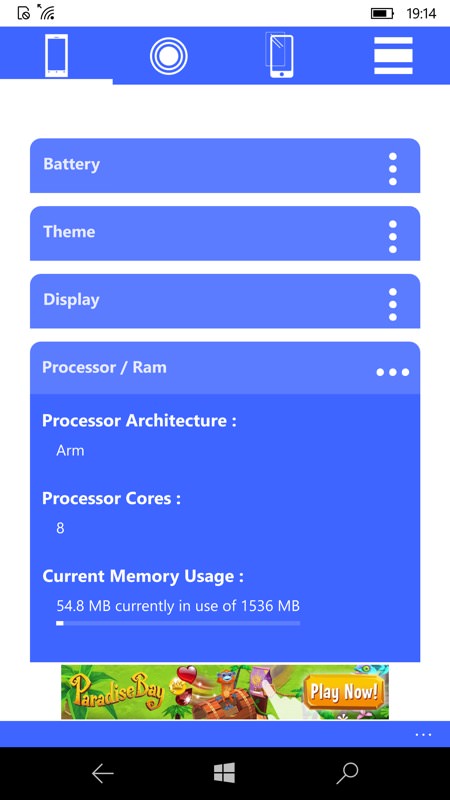 Screenshot, Specs Analysis