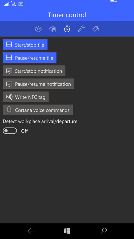 WorkingHours UWP screenshot