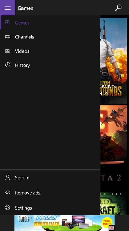 Screenshot, zTwitch, Twitch client for Windows 10